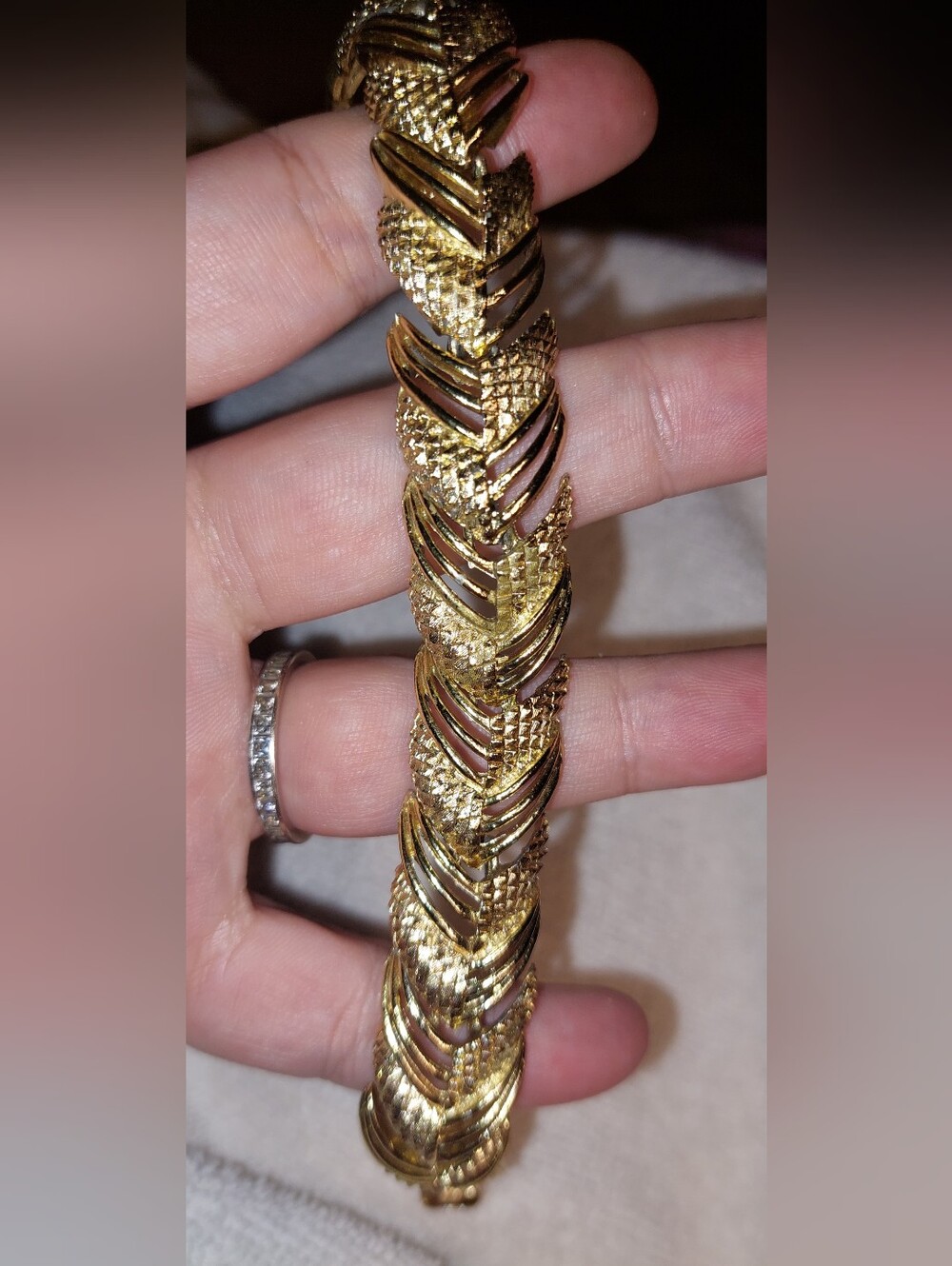 Coro Gold Tone Stretch Bracelet